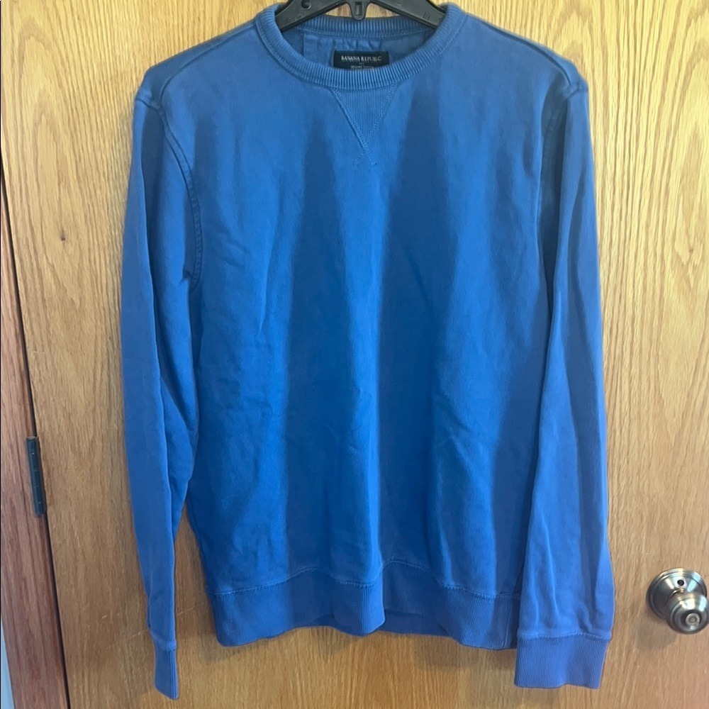 Banana Republic Organic Cotton‎ Blue Crew Neck Long Sleeve Sweatshirt Mens M